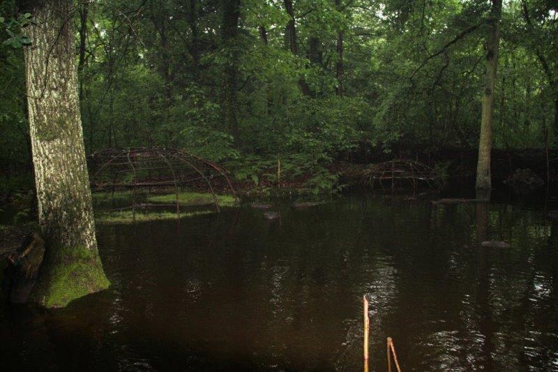 Zweethutplek overstroomd bij Kasteel de Schans